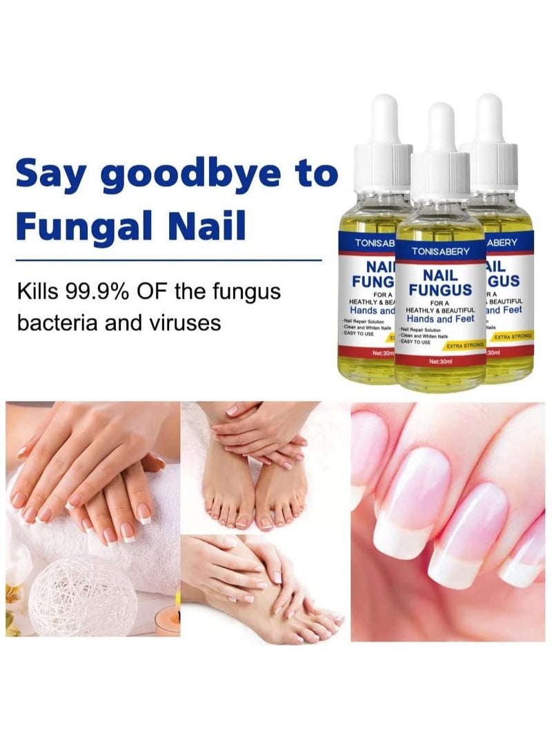 TONISABERY محلول فطريات الأظافر للأظافر المتشققة والمتغيرة اللون، طبيعي آمن، إصلاح فعال ويحمي، يزيل التهابات الأظافر، سائل مغذي لليدين والقدمين، لا يسبب أي آثار جانبية، تهيج للجنسين، 30 مل - Image 2