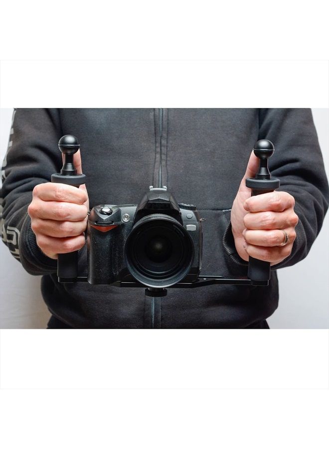 Shoot Aluminium Alloy Handheld Stabilizer Tray Handle Grip for Hero 11/10/9/8/7 6/5/4/3+/3 and 6 inch Dome Port and All LED Video Light Camera Camcorder with 1/4 inch Screw Hole - Image 4