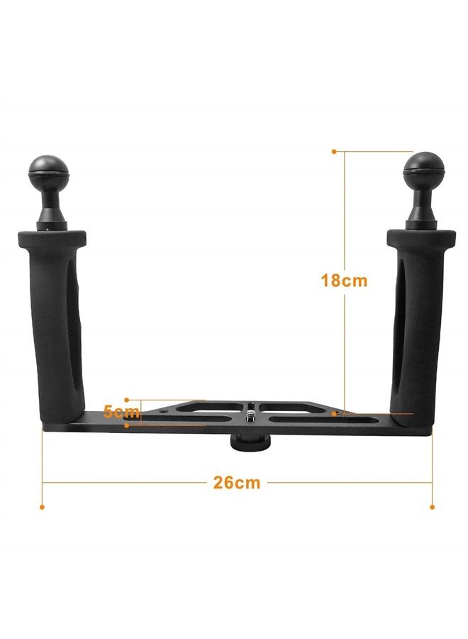 Shoot Aluminium Alloy Handheld Stabilizer Tray Handle Grip for Hero 11/10/9/8/7 6/5/4/3+/3 and 6 inch Dome Port and All LED Video Light Camera Camcorder with 1/4 inch Screw Hole - Image 3