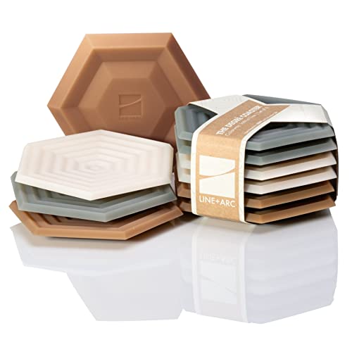 LINEARC Extra Thick Silicone Coasters As Seen in NYTimes WireCutter Waterproof AntiStain HeatSafe DishwasherSafe Degr Coasters Set of 6 Joshua Tree Outdoor Rubber MidCentury Modern