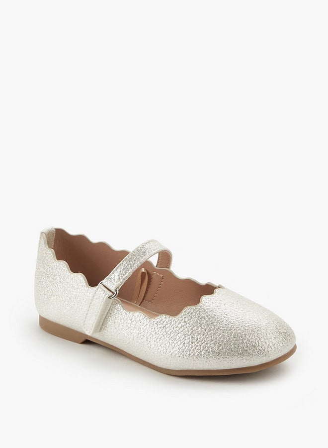JUNIORS Girls Scalloped Ballerina Shoes - Image 1