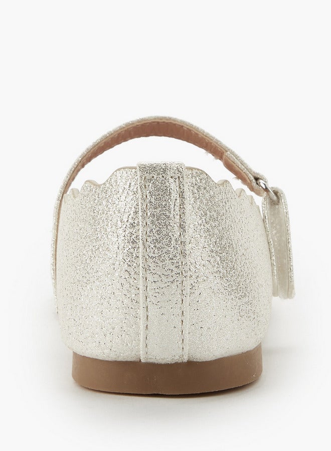 JUNIORS Girls Scalloped Ballerina Shoes - Image 5