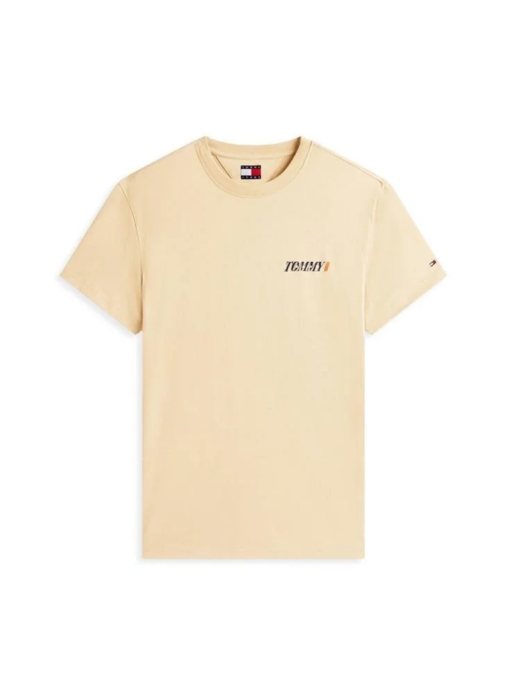 Tommy Jeans Gentle Gold Vintage Back Logo Jersey T-Shirt for Men | Best Price UAE