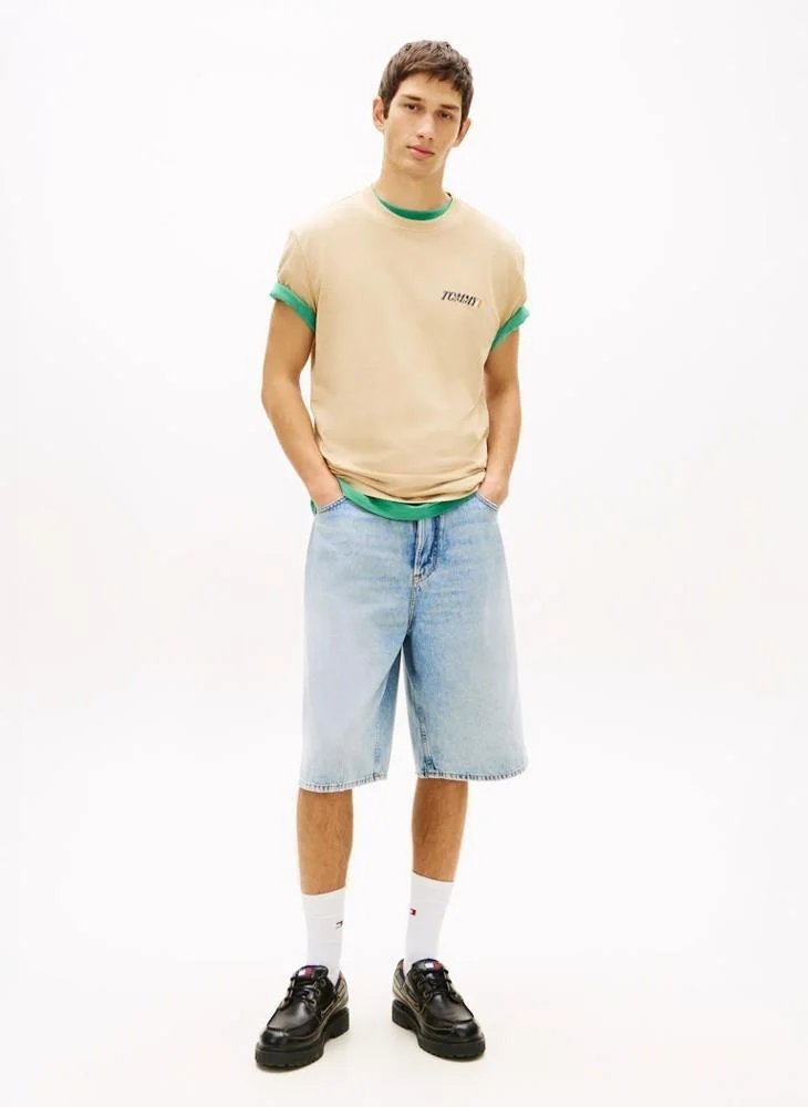 Tommy Jeans Gentle Gold Vintage Back Logo Jersey T-Shirt for Men | Best Price UAE