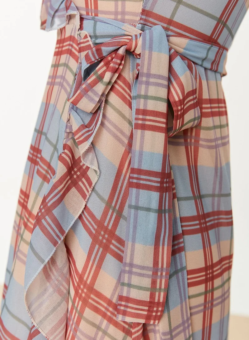 trendyol Printed Ruffle Detail Dress