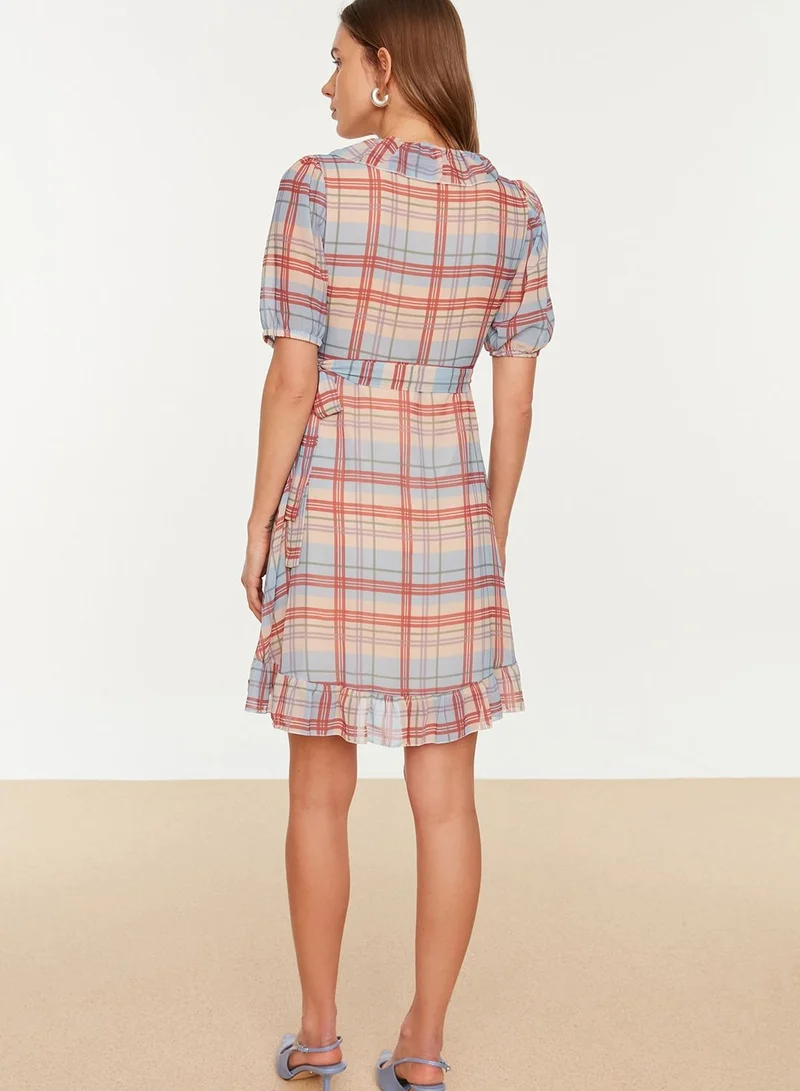 trendyol Printed Ruffle Detail Dress