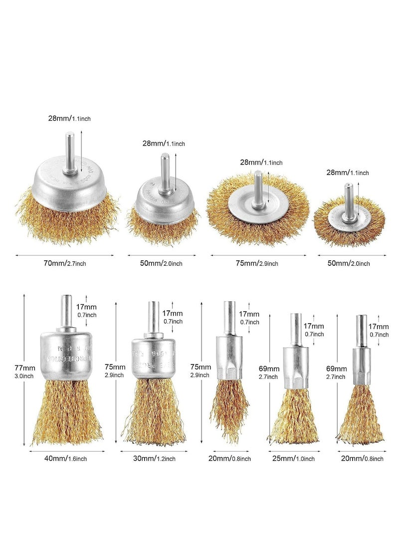 Oasisgalore 9 pcs Wire Brush Set, Coated Wire Brush Wheel & Cup Brush Set for Cleaning Rust, Polishing, Deburring. - Image 4