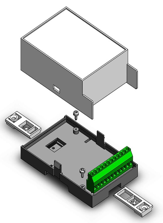 GAURANG علبة تحكم Din Rail من Gaurang، مقاس 110 × 70 × 48.55 مم، لأنظمة التشغيل الآلي للمنازل الإلكترونية، وصناديق مفاتيح PLC، والصناديق الصناعية، والصناديق الكهربائية، وعلبة ABS، وعلبة تحكم Din Rail (CEB-70-02). - Image 2