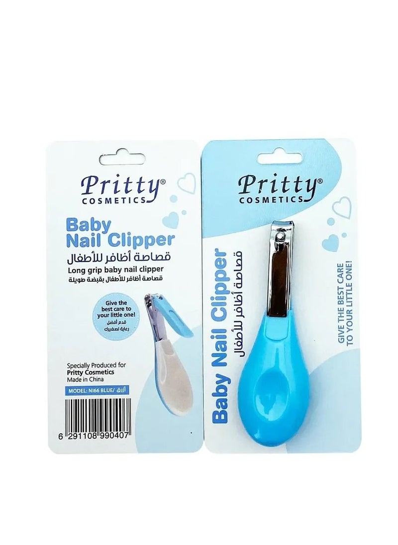 Pritty Pritty Baby Nail Clipper with Long Grip - Specially Designed for Tiny Finger & Toe Nails, Blue, Safe and Precise  - Image 2