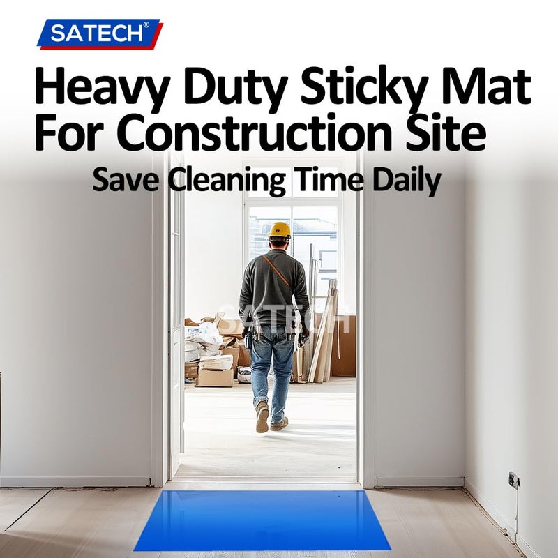 SATECH Sticky/Tacky/Adhesive Mat 24" x 36" Blue (Case of 4 Mats,30 Sheets Each) for Cleanroom Laboratory Hospital Construction Pets - Image 3