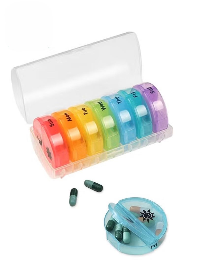 Box For Storing 7-Day Medicines, Suitable For Travel And Tourism. Portable Medicine Box, Food Grade Material, For Storing Vitamins, Cod Liver Oil, Pills. - Image 1