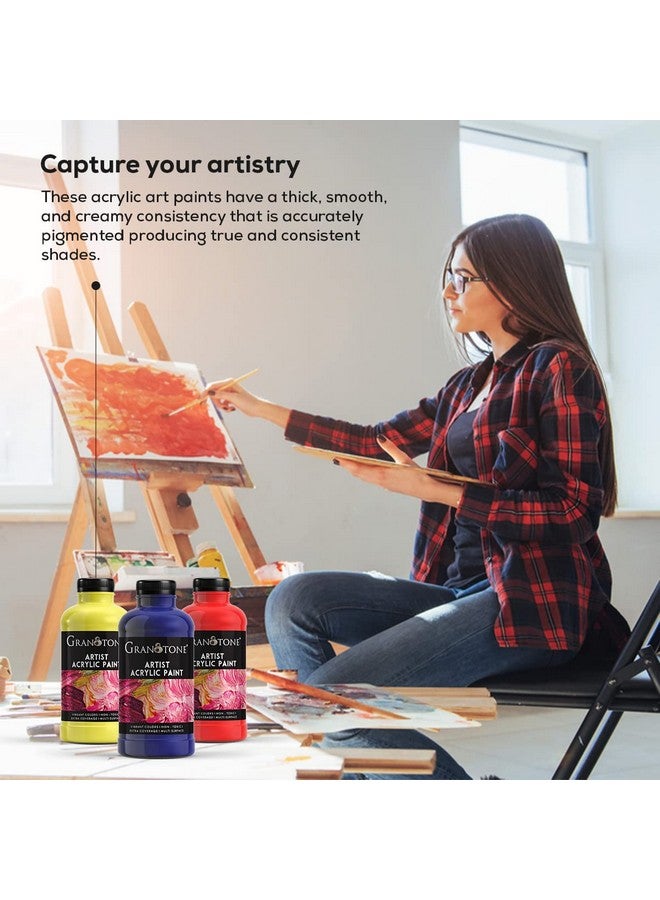 Granotone طلاء أكريليك GRANOTONE للفنون والحرف اليدوية، طلاء DIY، صبغة غنية، طلاء غير متشقق للقماش والخشب والجلد والفخار والمعادن 500 مل (أصفر ذهبي) - Image 2