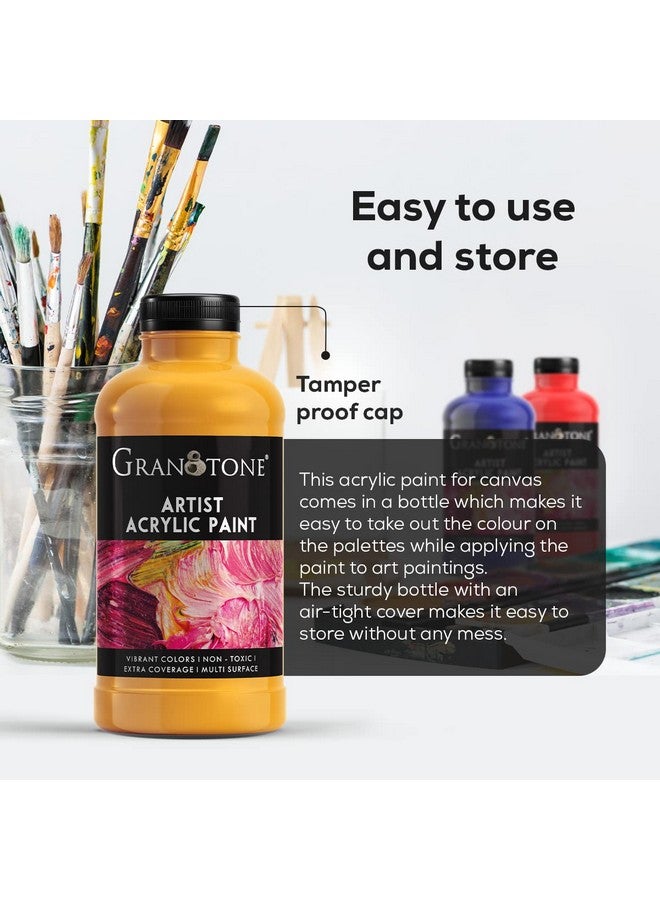 Granotone طلاء أكريليك GRANOTONE للفنون والحرف اليدوية، طلاء DIY، صبغة غنية، طلاء غير متشقق للقماش والخشب والجلد والفخار والمعادن 500 مل (أصفر ذهبي) - Image 5