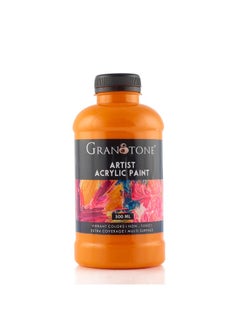 Granotone GRANOTONE Acrylic Colour Art and Craft Paint, DIY Paint, Rich Pigment, Non-Craking Paint for Canvas, Wood, Leather, Earthenware, Metal 500 ml (GOLDEN YELLOW)  - Image 1