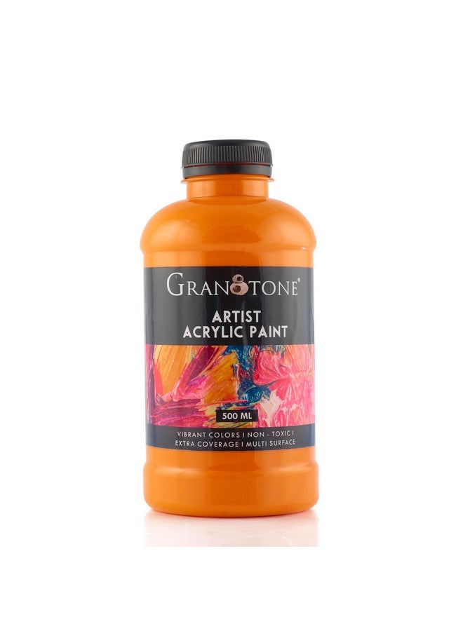 Granotone طلاء أكريليك GRANOTONE للفنون والحرف اليدوية، طلاء DIY، صبغة غنية، طلاء غير متشقق للقماش والخشب والجلد والفخار والمعادن 500 مل (أصفر ذهبي) - Image 1