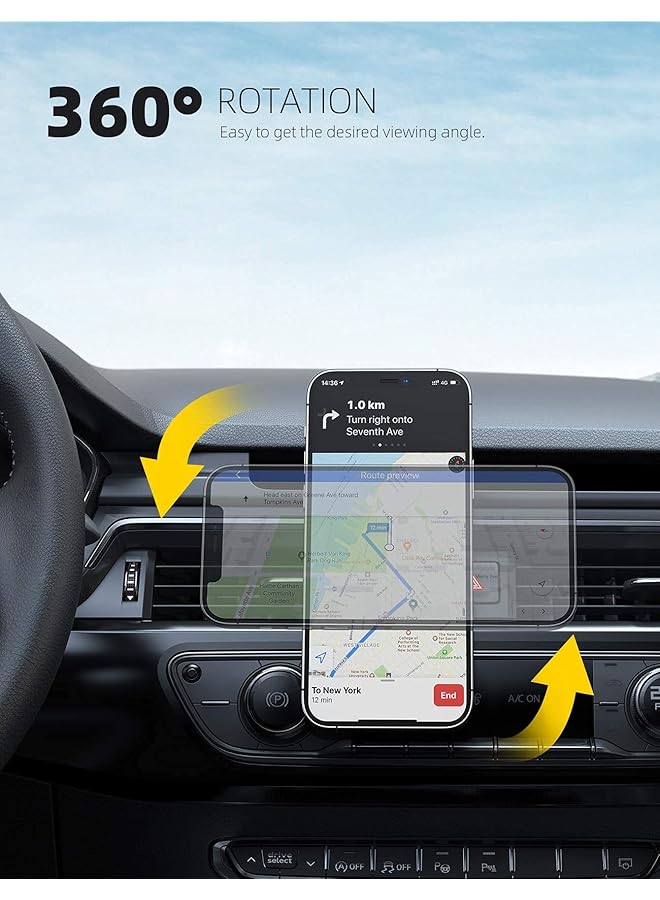 Excefore Car Magnetic Phone Holder, Magnetic Car Mount, 6 Strong Magnets, Vent Cell Phone Holder, Compatible With All Smartphones (Black) - Image 3