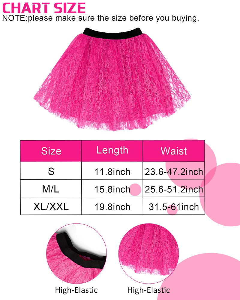 Vabean 19 Pcs 80s Costume Set T Shirt Leggings Tutu Skirt Headband Necklace Bracelets Earrings Gloves Leg Warmers for Women (Colorful Leggings,Medium) - Image 3