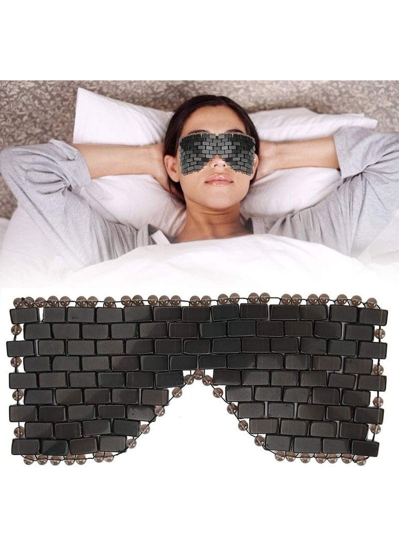 ZJchao - Jade Eye Mask Jade Stones AntiAging Cooling Jade Eye Mask Sleeping Masks Eye Treatment Massager Eye Covers for Jade Mask for Sleeping Masks Relief Eye FatigueObsidian - Image 1