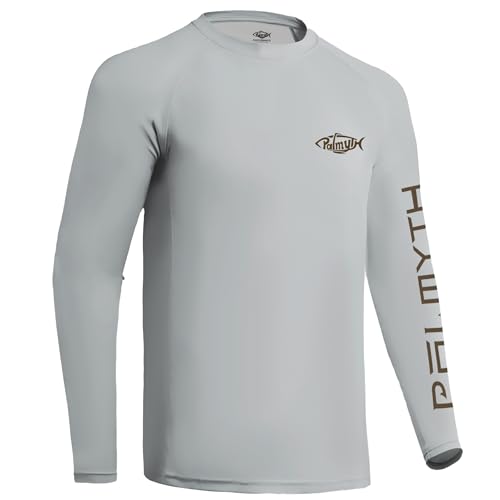 Palmyth Fishing Shirts for Men Long Sleeve UPF 50+ T Shirt Sun Protection Tee (Gray/Big Trout, 4XL) - Image 2