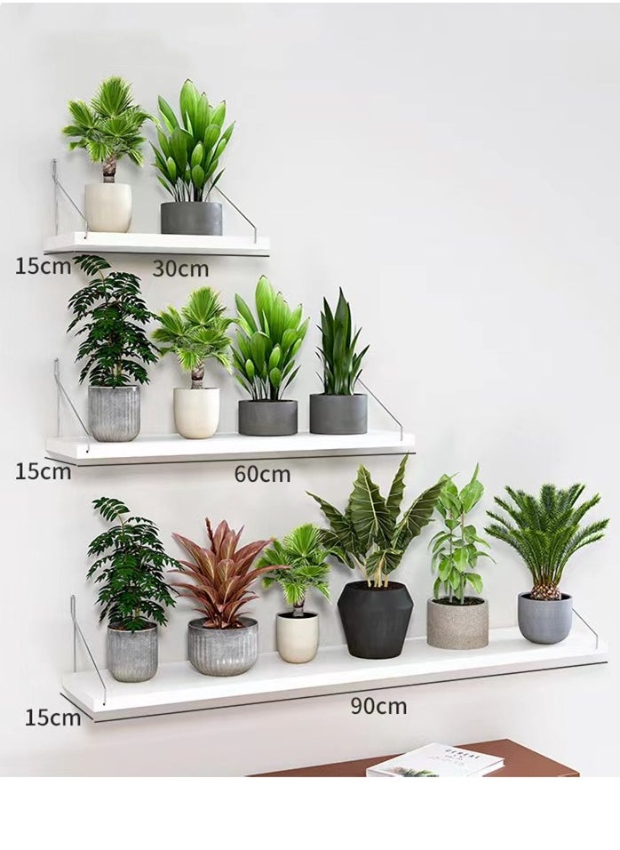Kutis 3-Piece Floating Shelve Set Decorate Storage Shelf White 90x15cm And 60x15cm And 30x15cm  - Image 2