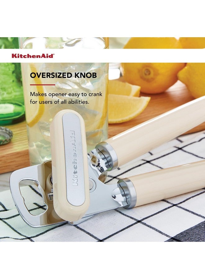 KitchenAid فتاحة علب ومشروبات متعددة الوظائف من كيتشن إيد كلاسيك سهلة الاستخدام، عجلة قطع حادة من الفولاذ المقاوم للصدأ، مقابض ناعمة مريحة، كريمة لوز - Image 3