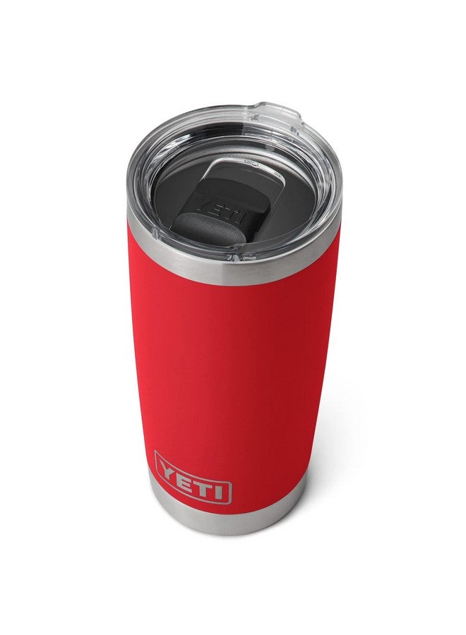 YETI كوب ييتي رامبلر سعة 20 أونصة، من الفولاذ المقاوم للصدأ، معزول بالفراغ بغطاء ماغ سلايدر، أحمر إنقاذ - Image 1