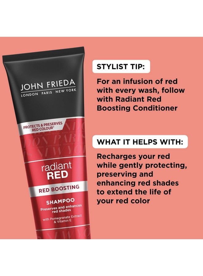 John Frieda Radiant Red Red Boosting Shampoo, Daily Shampoo, Helps Enhance Red Hair Shades, 8.3 Ounce, with Pomegranate and Vitamin E - Image 2