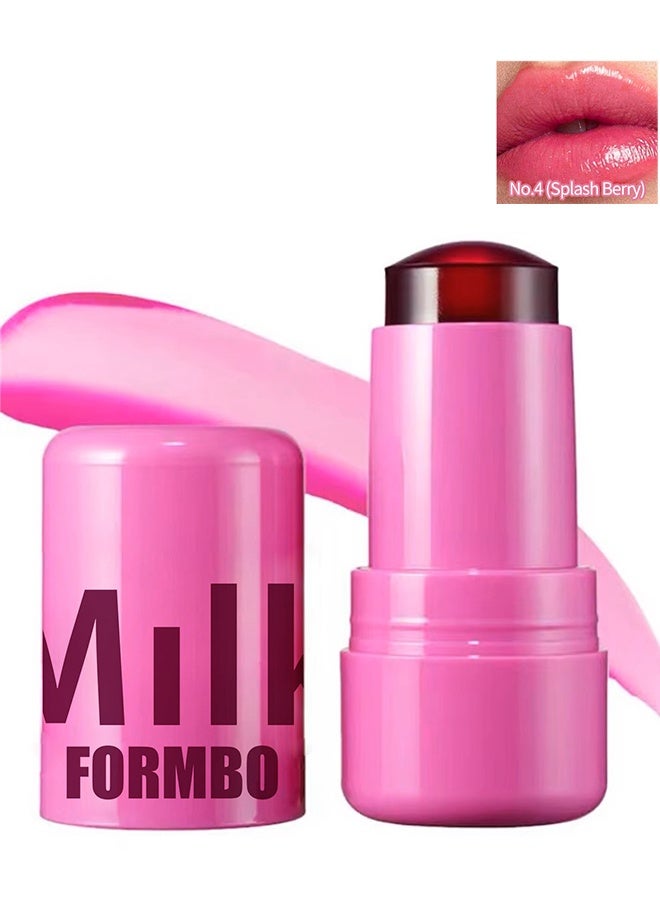 Milk Powder Blusher Stick, Cooling Water Jelly Tint Lip + Cheek Blush Stain, Blush Stick for Cheeks, Jelly Blush Stick, Longlasting Non-Stick, Paraben-Free #04 - Image 1