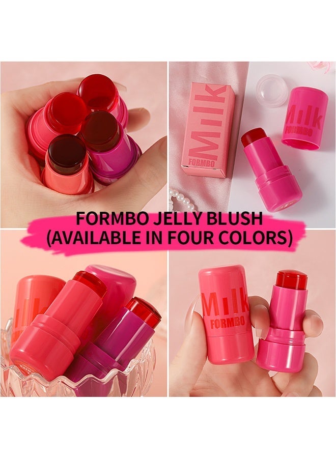 Milk Powder Blusher Stick, Cooling Water Jelly Tint Lip + Cheek Blush Stain, Blush Stick for Cheeks, Jelly Blush Stick, Longlasting Non-Stick, Paraben-Free #04 - Image 4