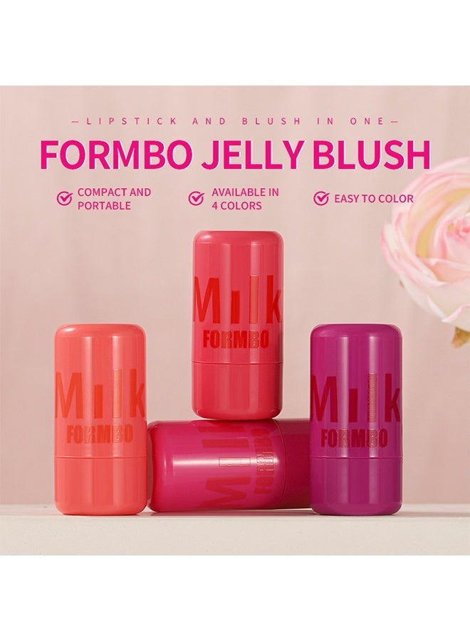 Milk Powder Blusher Stick, Cooling Water Jelly Tint Lip + Cheek Blush Stain, Blush Stick for Cheeks, Jelly Blush Stick, Longlasting Non-Stick, Paraben-Free #04 - Image 3