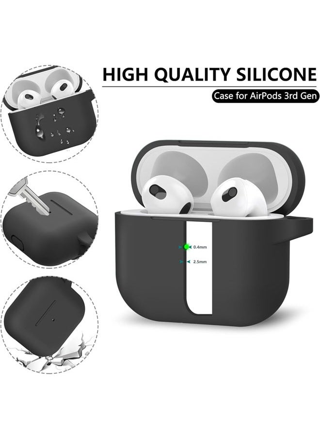 سجيت غطاء لحافظة AirPods 4 مع مجموعة تنظيف، غطاء سيليكون ناعم لحماية AirPods 4 مع سلسلة مفاتيح (أسود)  - Image 2