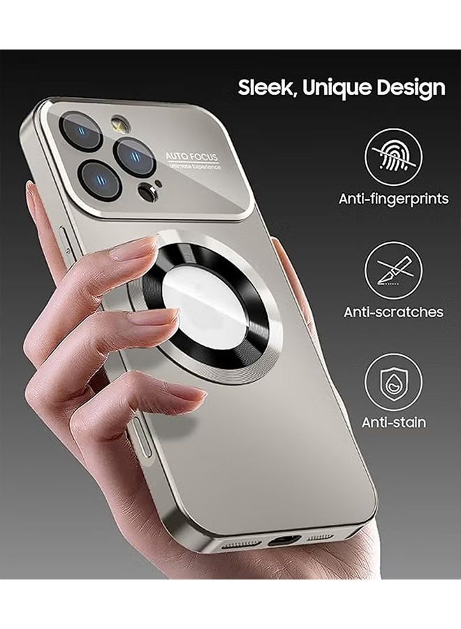هابي دي غطاء مغناطيسي لهاتف iPhone 16 Pro Max، واقي عدسة الكاميرا مع غطاء كامل للنوافذ، هوية بصرية، مقاوم للخدش، مقاوم للماء والعرق، نحيف - رمادي تيتانيوم - Image 5