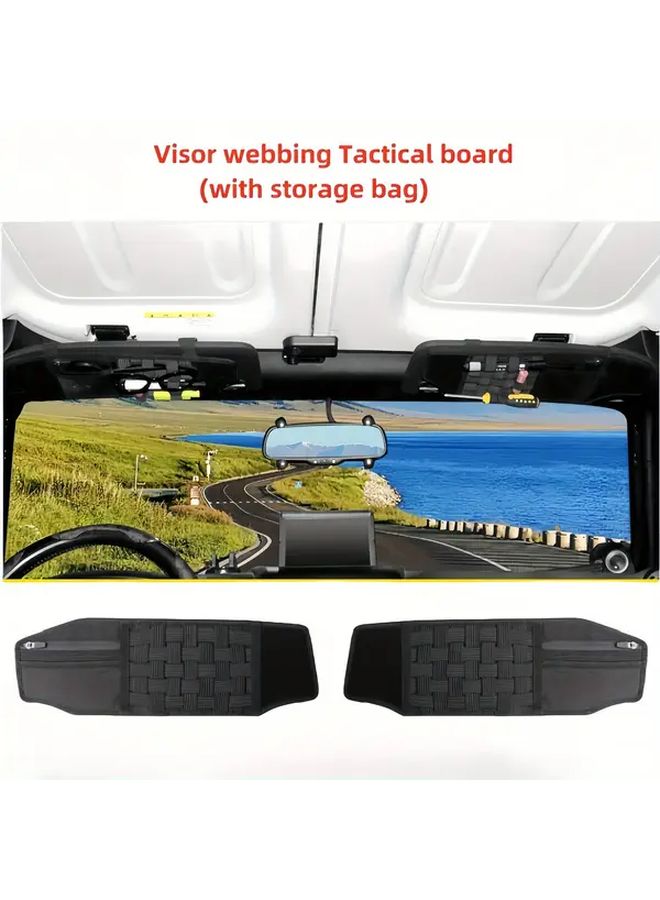 2pcs Tactical Sun Visor Organizer Storage Molle Panel Compatible With Jeep Wrangler JL Gladiator JT - Image 1