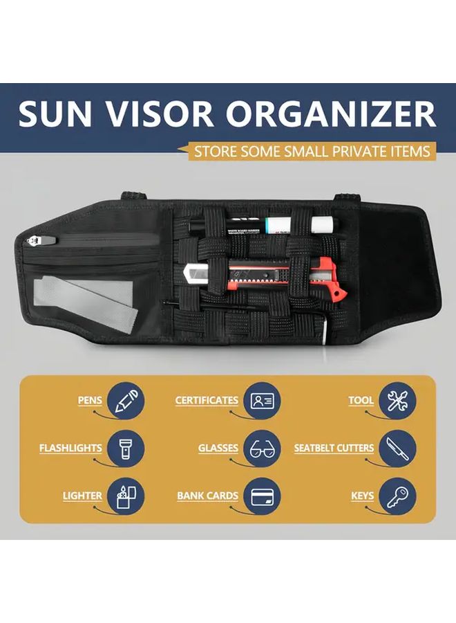 2pcs Tactical Sun Visor Organizer Storage Molle Panel Compatible With Jeep Wrangler JL Gladiator JT - Image 5