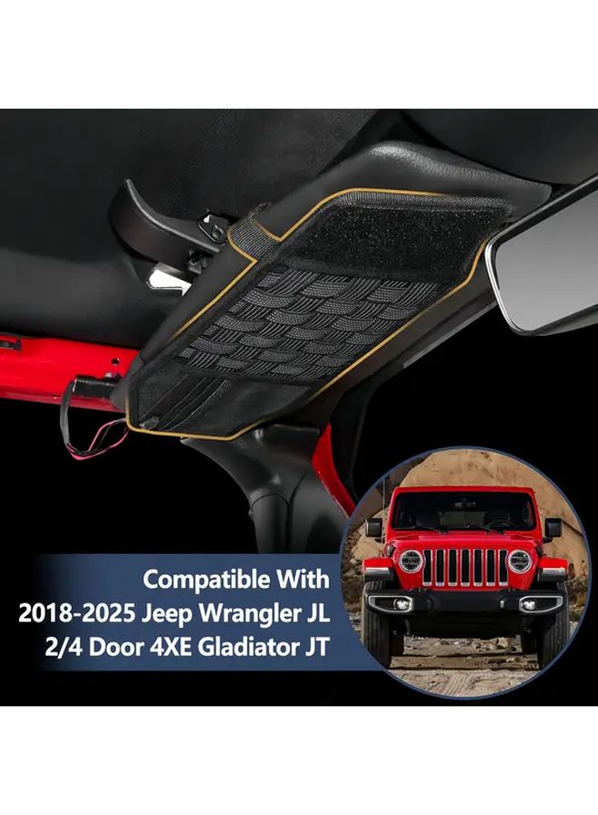 2pcs Tactical Sun Visor Organizer Storage Molle Panel Compatible With Jeep Wrangler JL Gladiator JT - Image 4