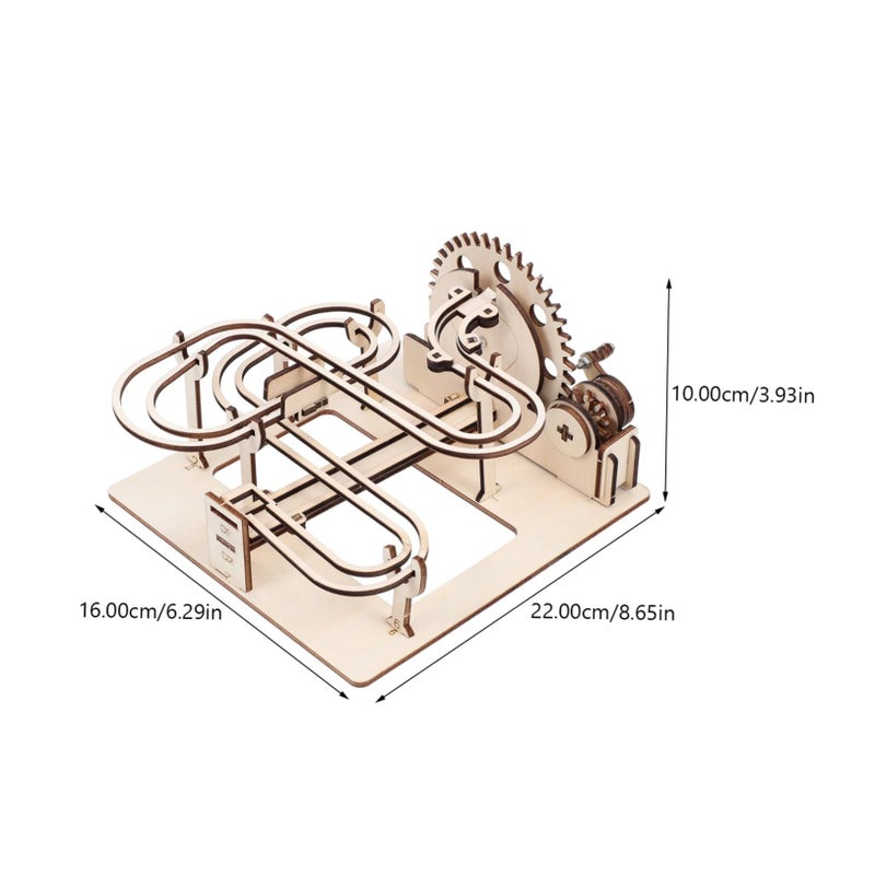 Wooden Marble Run Puzzle DIY Educational Toy For Cognitive Development Coordination Hand Cranking Bead Maze Parent Child Bonding - Image 3