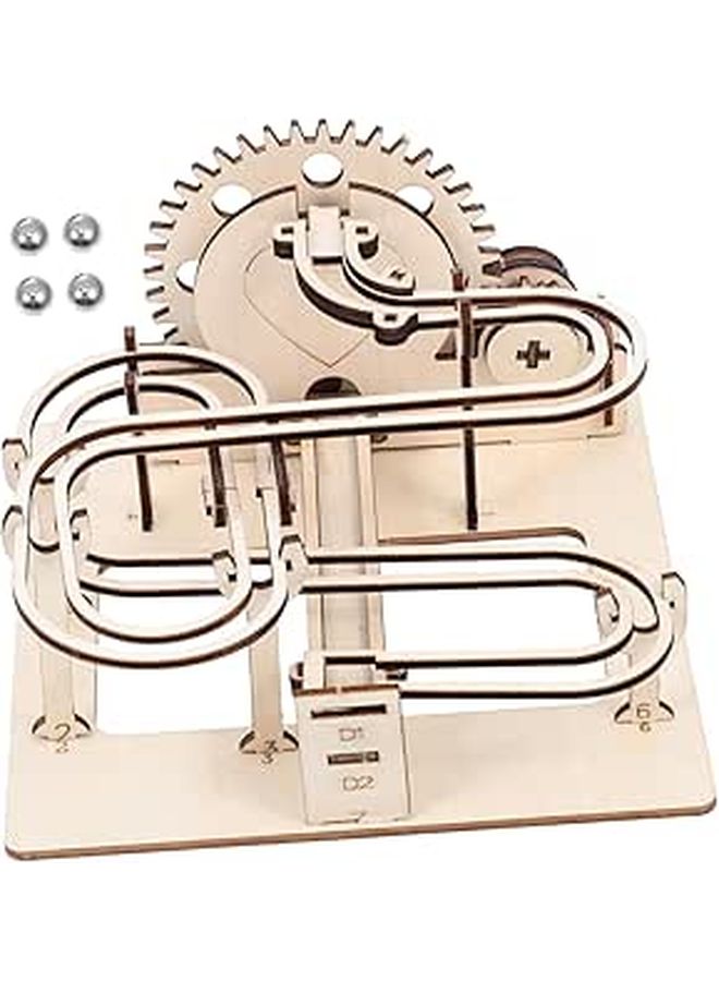 Wooden Marble Run Puzzle DIY Educational Toy For Cognitive Development Coordination Hand Cranking Bead Maze Parent Child Bonding - Image 1
