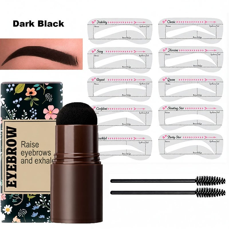 Eyebrow Stamp Stencil Kit One Step Brow Stamp Shaping Kit stamp on eyebrows waterproof Eyebrow Definer Long Lasting Eyebrow Stamp With 10 Reusable Eyebrow Stencils - Image 1