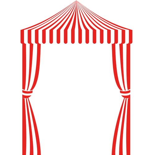 Ziliny 3 Pcs Carnival Party Decorations Circus Tent Awning Halloween Red White Banner Concession Stand(Striped Style) - Image 1