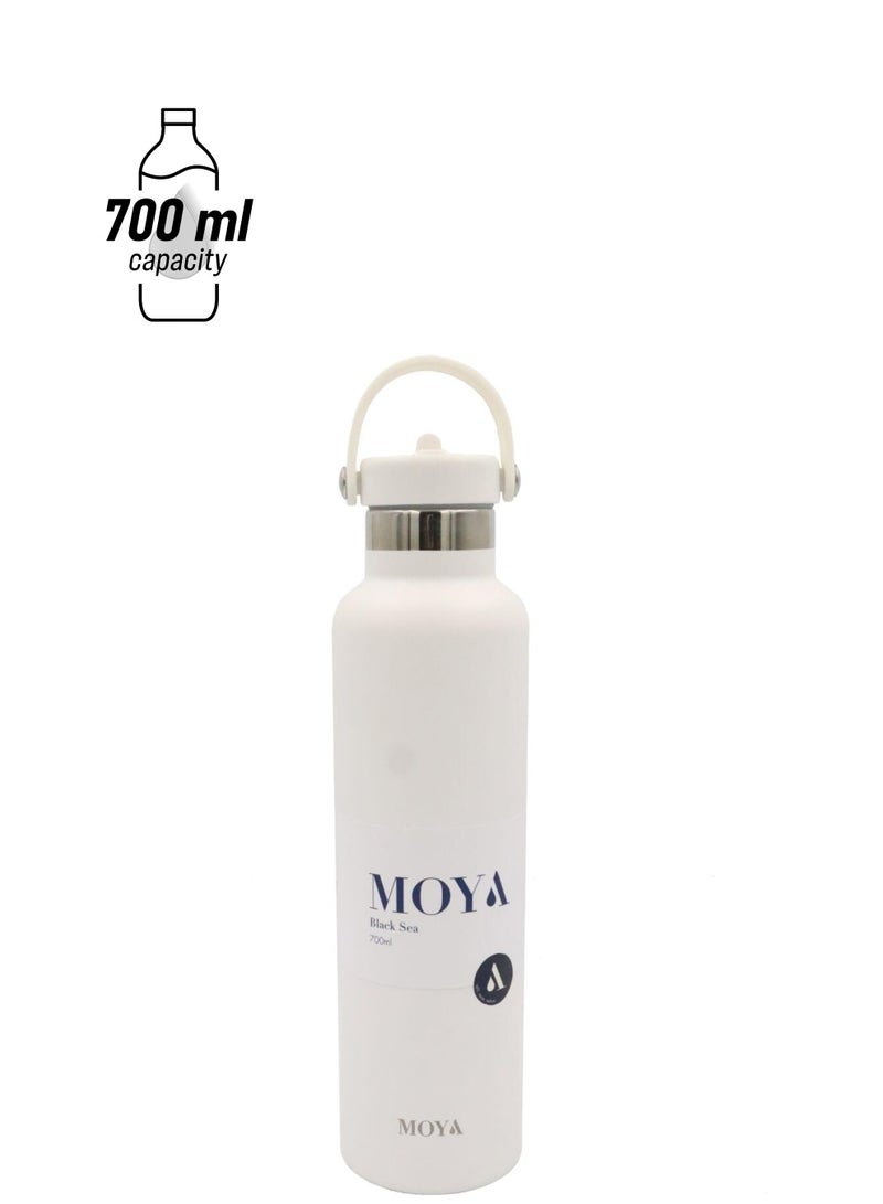 Moya 700ml Insulated Sustainable Water Bottle White - Image 1