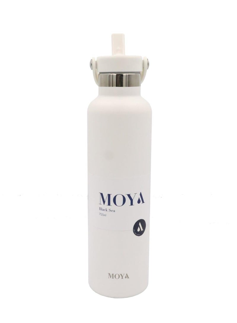 Moya 700ml Insulated Sustainable Water Bottle White - Image 2