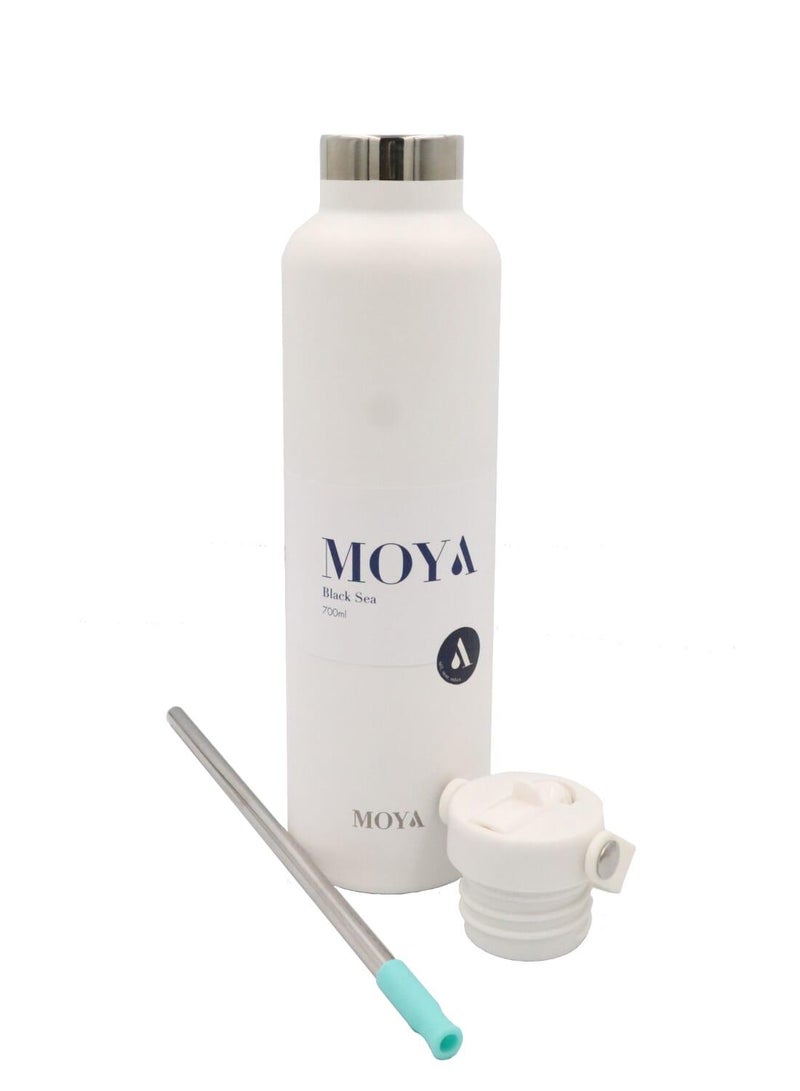 Moya 700ml Insulated Sustainable Water Bottle White - Image 4