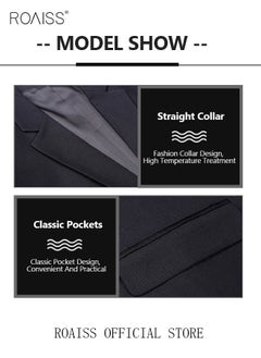 5PCS Men's Casual Suit Business Professional Suit Lapel Collar Two Single-Breasted Buttons Classic Fit Blazer Formal Wear Black(Suit + Trousers + White Shirt + Tie + Belt) - pzsku/ZAC48FE2E1828F8428F60Z/45/_/1710811335/39027436-45ba-46ec-95cd-78d1e0c75578