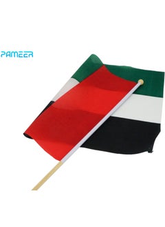 بامير 12 قطعة 21 × 14 سم أعلام الاحتفال باليوم الوطني الإماراتي، أعلام الأيام الوطنية الإماراتية، أعلام خشبية بمقبض يدوي، أعلام الإمارات العربية المتحدة للسيارات، مكتب المكتب، اليوم الوطني، يوم الشهداء، احتفالات يوم العلم  - Image 5