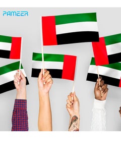 بامير 12 قطعة 21 × 14 سم أعلام الاحتفال باليوم الوطني الإماراتي، أعلام الأيام الوطنية الإماراتية، أعلام خشبية بمقبض يدوي، أعلام الإمارات العربية المتحدة للسيارات، مكتب المكتب، اليوم الوطني، يوم الشهداء، احتفالات يوم العلم  - Image 3