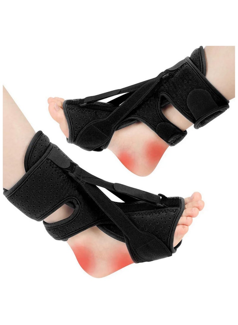 Generic Adjustable Plantar Fasciitis Night Splint Foot Drop Orthotic Brace for Pain Relief Heel Ankle Arch Support Dorsal Night Foot Splint with Elastic Strap for Plantar Fasciitis Ligament Foot Care  - Image 1