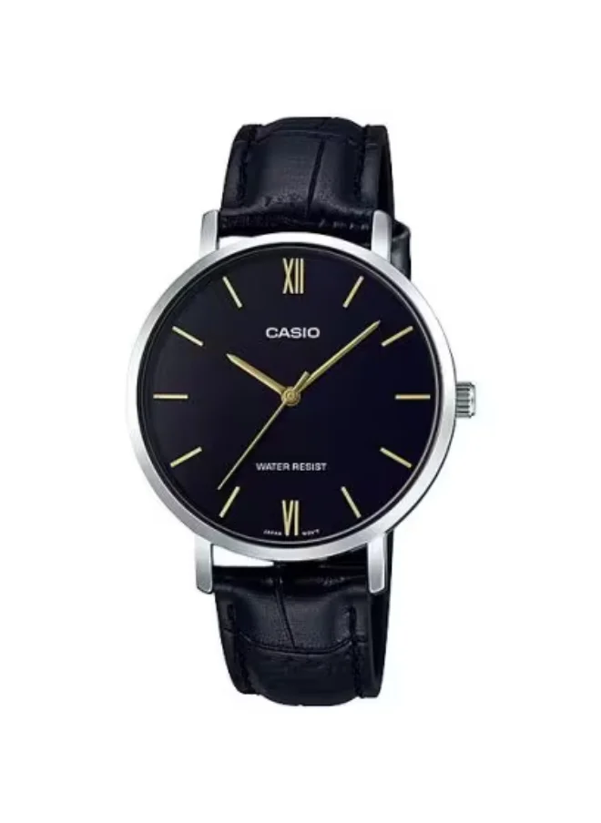 كاسيو Women's Leather Analog Watch LTP-VT01L-1BUDF - 34 mm