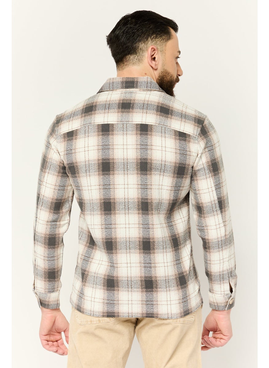 ESPRIT Men Regular Fit Plaid Casual Shirt, Multicolor  - Image 4