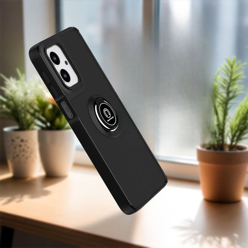 Phone Case Frosted Back Designed for Moto G60S Dark Green Multi Functional Ring Stand Skin Friendly Feel - Image 4