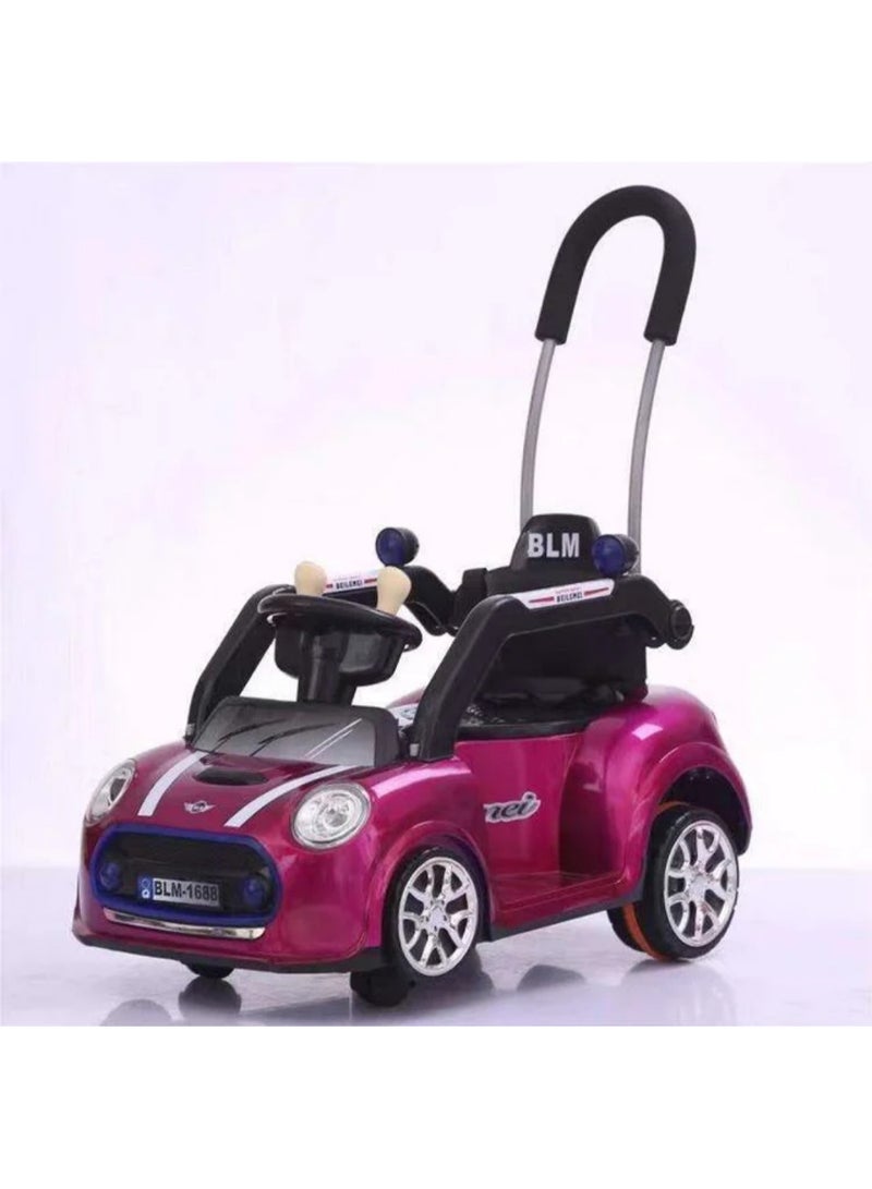 سيارة أطفال كهربائية بأربع عجلات، لعبة ركوب للأطفال مع مقبض للوالدين، موسيقى وإضاءة، سيارة للأطفال | سيارة ركوب للأطفال من عمر سنة إلى 4 سنوات، بنين وبنات (6 فولت 4.5 أمبير) | وردي